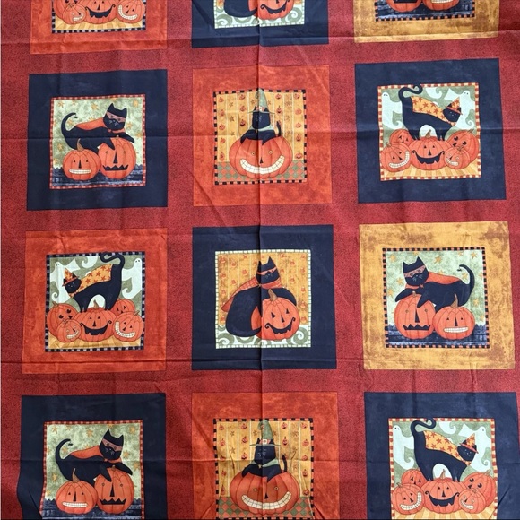 VTG Boo Kitty Halloween Fabric Cat Trick Treat Teresa Kogut SSI 1yd+26"x43" - Picture 8 of 13
